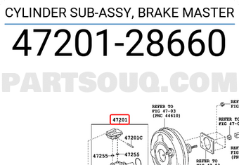 Toyota 4720128660 CYLINDER SUB-ASSY, BRAKE MASTER