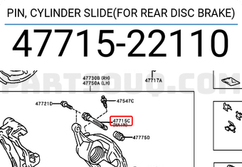 Toyota 4771522110 PIN, CYLINDER SLIDE(FOR REAR DISC BRAKE)