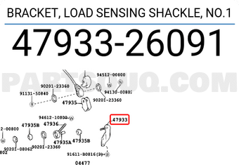 Toyota 4793326091 BRACKET, LOAD SENSING SHACKLE, NO.1