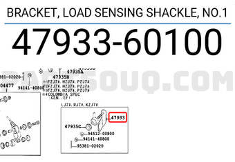 Toyota 4793360100 BRACKET, LOAD SENSING SHACKLE, NO.1