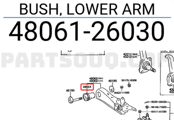 Toyota 4806126030 BUSH, LOWER ARM