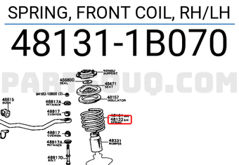 Toyota 481311B070 SPRING, FRONT COIL, RH/LH
