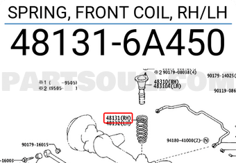 Toyota 481316A450 SPRING, FRONT COIL, RH/LH