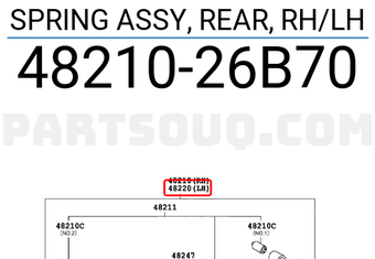 Toyota 4821026B70 SPRING ASSY, REAR, RH/LH