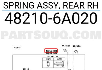 Toyota 482106A020 SPRING ASSY, REAR RH