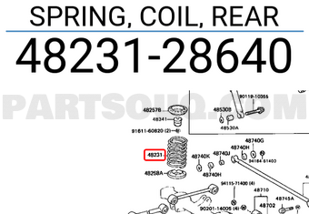 Toyota 4823128640 SPRING, COIL, REAR