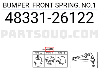 Toyota 4833126122 BUMPER, FRONT SPRING, NO.1