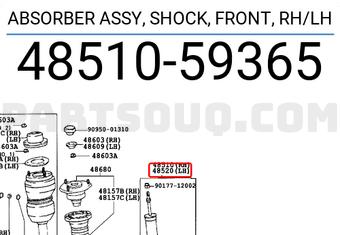 Toyota 4851059365 ABSORBER ASSY, SHOCK, FRONT, RH/LH
