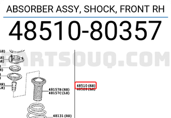 Toyota 4851080357 ABSORBER ASSY, SHOCK, FRONT RH