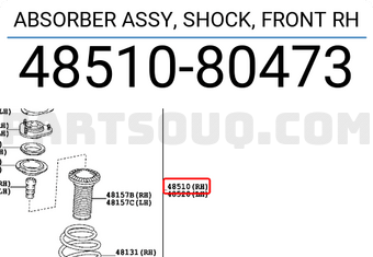 Toyota 4851080473 ABSORBER ASSY, SHOCK, FRONT RH