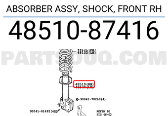 Toyota 4851087416 CONJUNTO DE AMORTIGUADOR DELANTERO, DERECHO