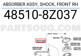 Toyota 485108Z037 ABSORBER ASSY, SHOCK, FRONT RH