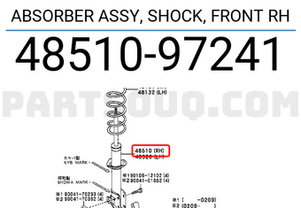 Toyota 4851097241 ABSORBER ASSY, SHOCK, FRONT RH