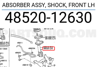 Toyota 4852012630 ABSORBER ASSY, SHOCK, FRONT LH