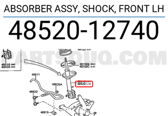 Toyota 4852012740 ABSORBER ASSY, SHOCK, FRONT LH