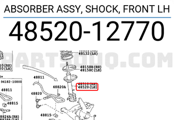 Toyota 4852012770 ABSORBER ASSY, SHOCK, FRONT LH