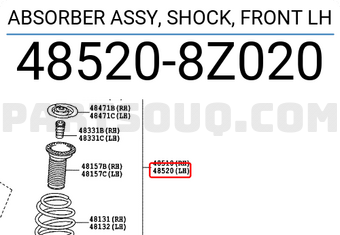 Toyota 485208Z020 ABSORBER ASSY, SHOCK, FRONT LH