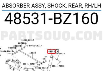 4851080648 Genuine Toyota ABSORBER ASSY, SHOCK, FRONT RH