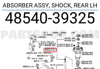 Toyota 4854039325 ABSORBER ASSY, SHOCK, REAR LH