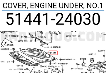 Toyota 5144124030 COVER, ENGINE UNDER, NO.1