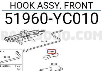 Febest Tow Hook Compatible With Honda CV30 – Genuine OEM 51960-33010 Replacement