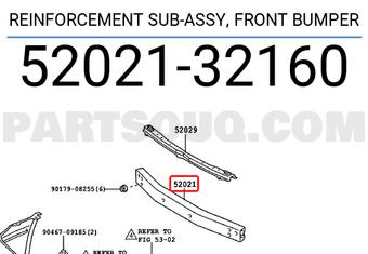 Toyota 5202132160 REINFORCEMENT SUB-ASSY, FRONT BUMPER