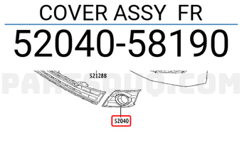 Toyota 5204058190 COVER ASSY FR