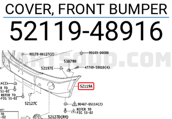 Toyota 5211948916 COVER, FRONT BUMPER