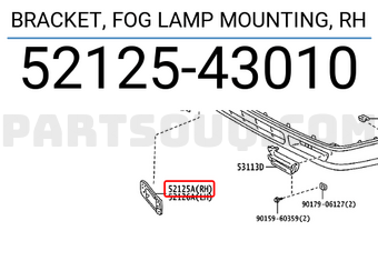 Toyota 5212543010 BRACKET, FOG LAMP MOUNTING, RH