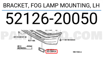 Toyota 5212620050 BRACKET, FOG LAMP MOUNTING, LH
