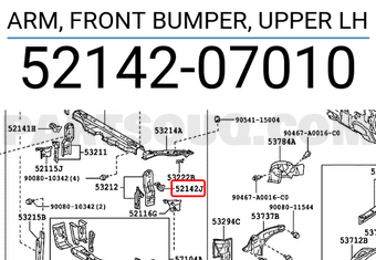 Toyota 5214207010 ARM, FRONT BUMPER, UPPER LH