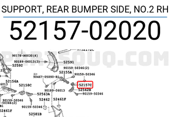 Toyota 5215702020 SUPPORT, REAR BUMPER SIDE, NO.2 RH