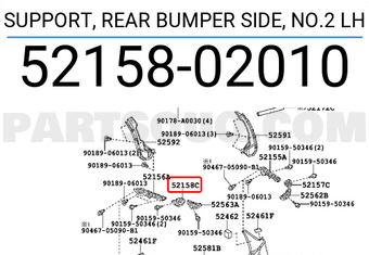Toyota 5215802010 SUPPORT, REAR BUMPER SIDE, NO.2 LH