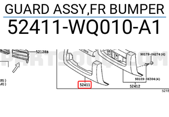 GUARD ASSY,FR BUMPER 52411WQ010A1 | Toyota Parts | PartSouq