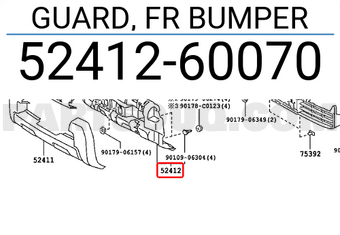 Toyota 5241260070 GUARD, FR BUMPER