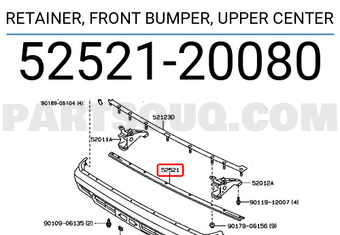 Toyota 5252120080 RETAINER, FRONT BUMPER, UPPER CENTER