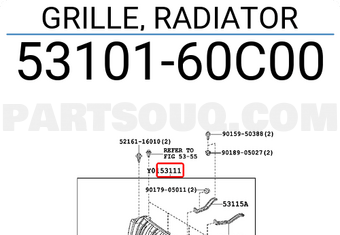 Toyota 5310160C00 GRILLE, RADIATOR