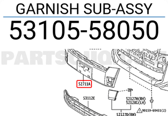 Toyota 5310558050 GARNISH SUB-ASSY