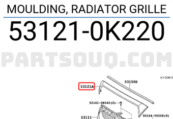 Toyota 531210K220 MOULDING, RADIATOR GRILLE