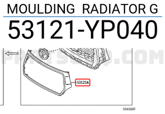 Toyota 53121YP040 MOULDING RADIATOR G