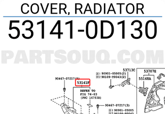 Toyota 531410D130 COVER, RADIATOR