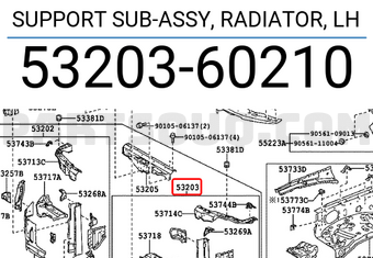 Toyota 5320360210 SUPPORT SUB-ASSY, RADIATOR, LH