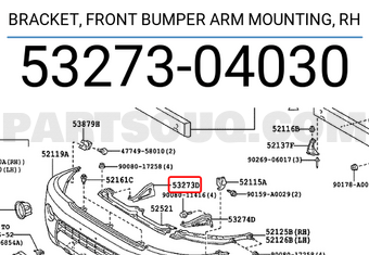 Toyota 5327304030 BRACKET, FR BUMPER
