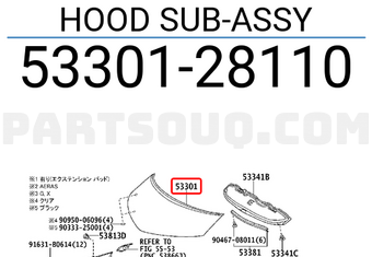 Toyota 5330128110 HOOD SUB-ASSY