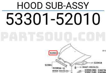Toyota 5330152010 HOOD SUB-ASSY