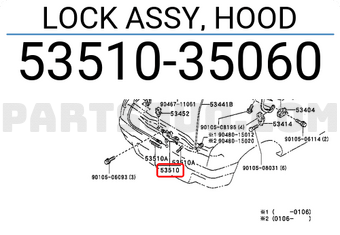 Toyota 5351035060 LOCK ASSY, HOOD