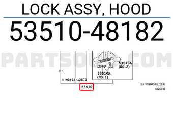 Toyota 5351048182 LOCK ASSY, HOOD