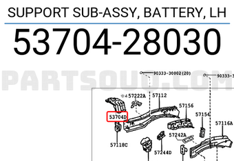 Toyota 5370428030 SUPPORT SUB-ASSY, BATTERY, LH