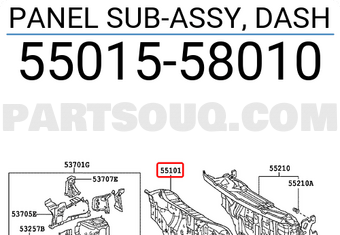 Toyota 5501558010 PANEL SUB-ASSY, DASH