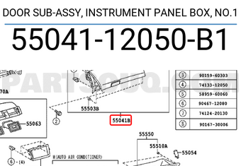 Toyota 5504112050B1 DOOR SUB-ASSY, INSTRUMENT PANEL BOX, NO.1